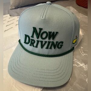 2026 Masters Now Driving Light Blue Baseball Cap with Green Embroidery